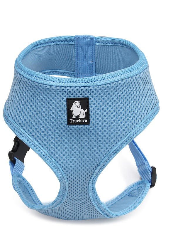 Dog Harness with Steel D Ring - Blue` L