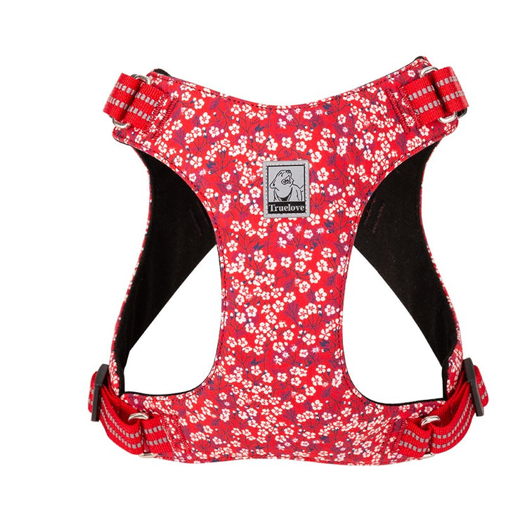 True Love Floral Doggy Harness - Red` XS