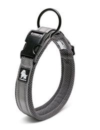 True Love Heavy Duty Reflective Dog Collar - Grey` 3XL