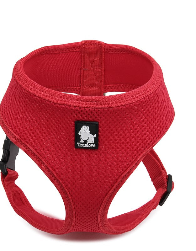 Dog Harness with Steel D Ring - Red` L