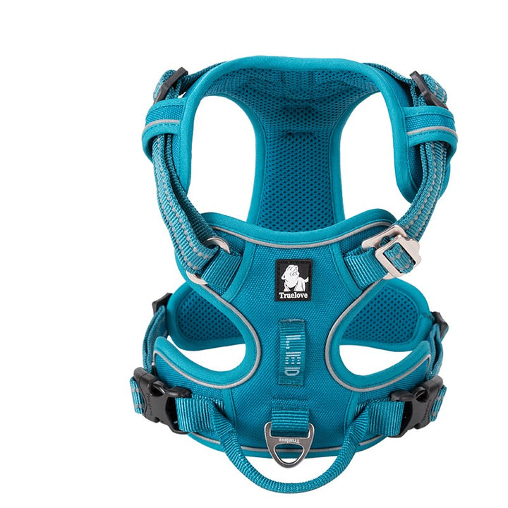 True Love No Pull Explosion Proof Dog Harness - Blue` L