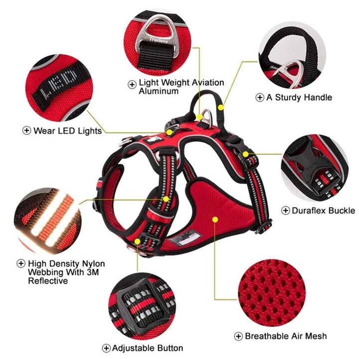 True Love No Pull Explosion Proof Dog Harness - Orange` XS