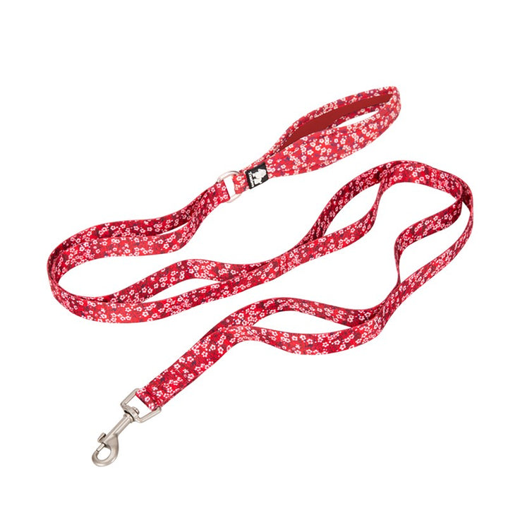 True Love Floral Multi Handle Dog Lead - Red` M