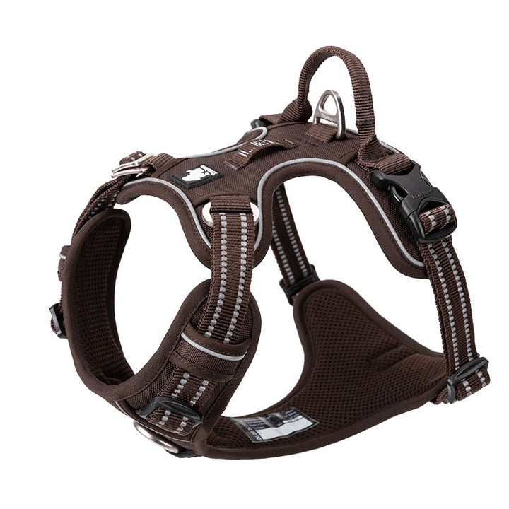 True Love No Pull Explosion Proof Dog Harness - Brown` L