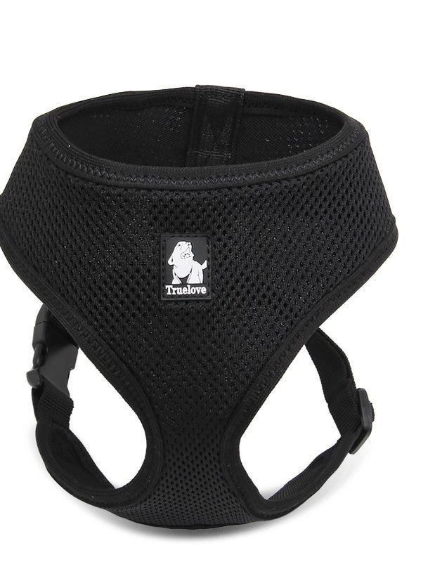 Dog Harness with Steel D Ring - Black` XS