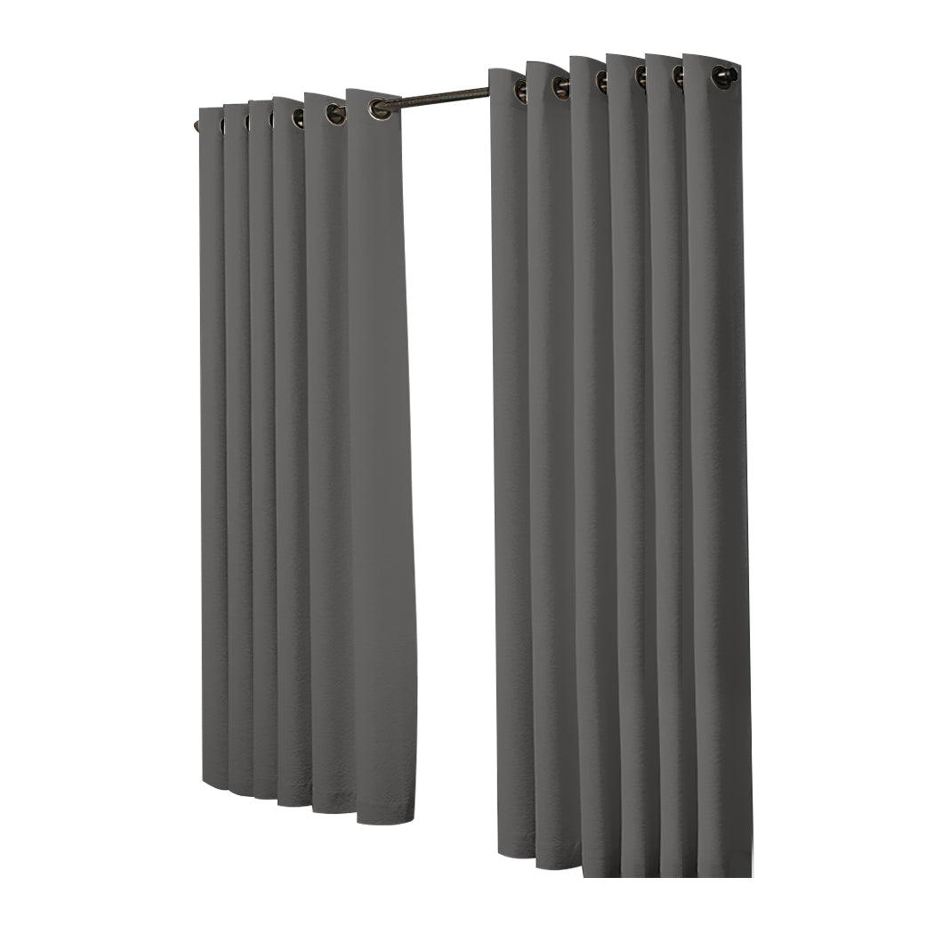 2x Blockout Curtains Panels 3 Layers Charcoal