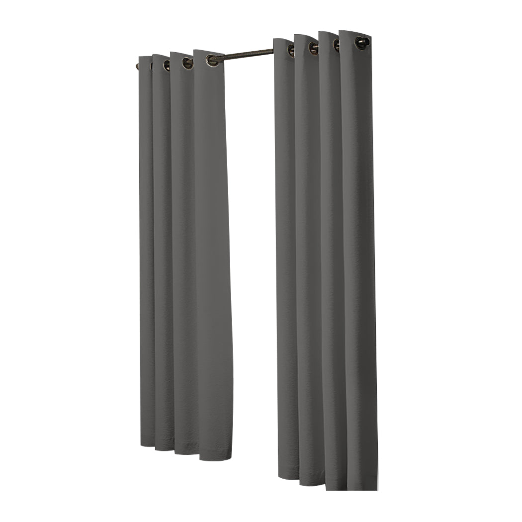 2x Blockout Curtains Panels 3 Layers Charcoal