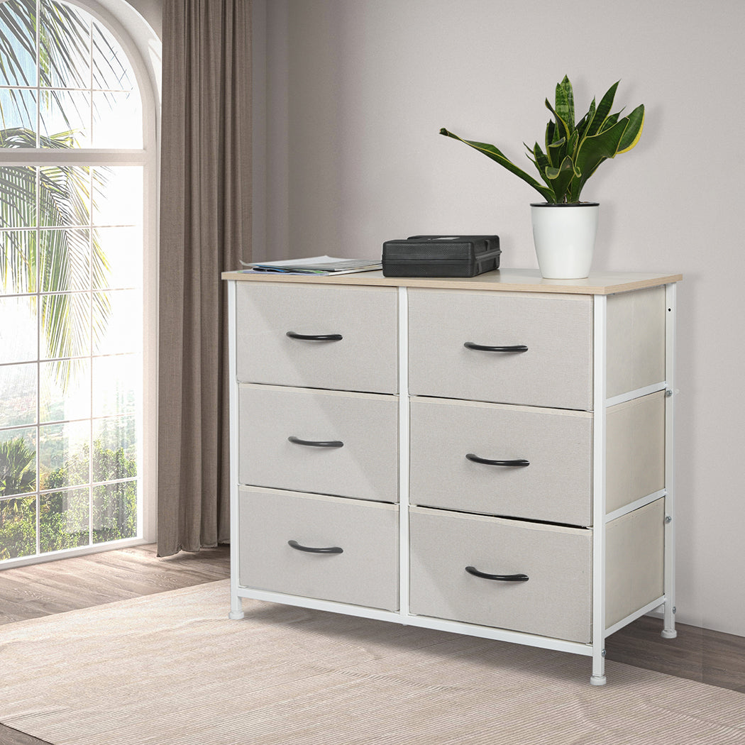 Levede Storage Cabinet Tower Chest Beige