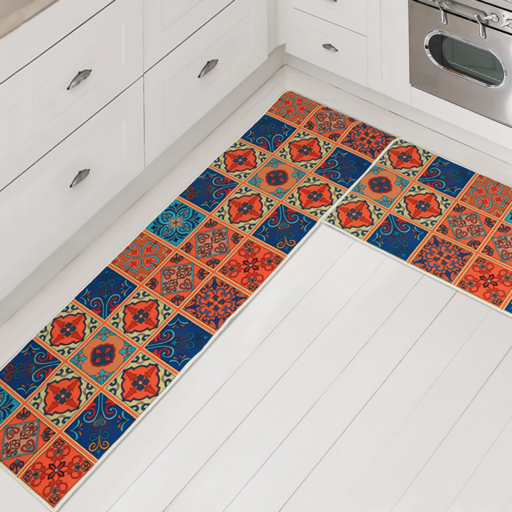 Marlow 2x Kitchen Mat Floor Rugs Area 45x150cm