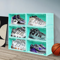 Stacked 6x Sneaker Display Case Shoe Cyan