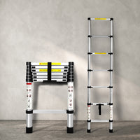 Traderight Multipurpose Ladder Telescopic 2M Silver 2 Meter