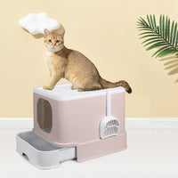 PaWz Cat Litter Box Fully Enclosed Kitty Coffee