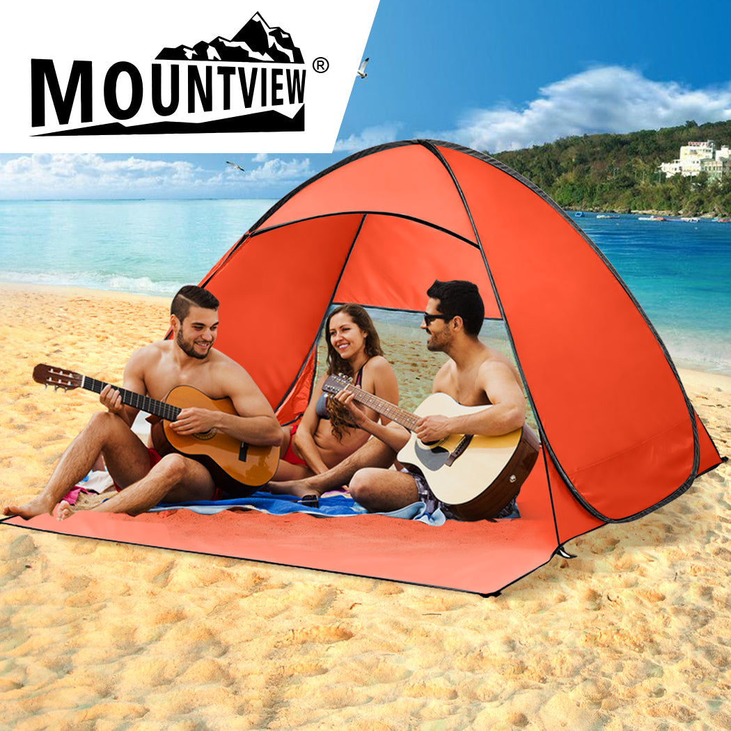 Mountview Pop Up Beach Tent Caming Portable Orange