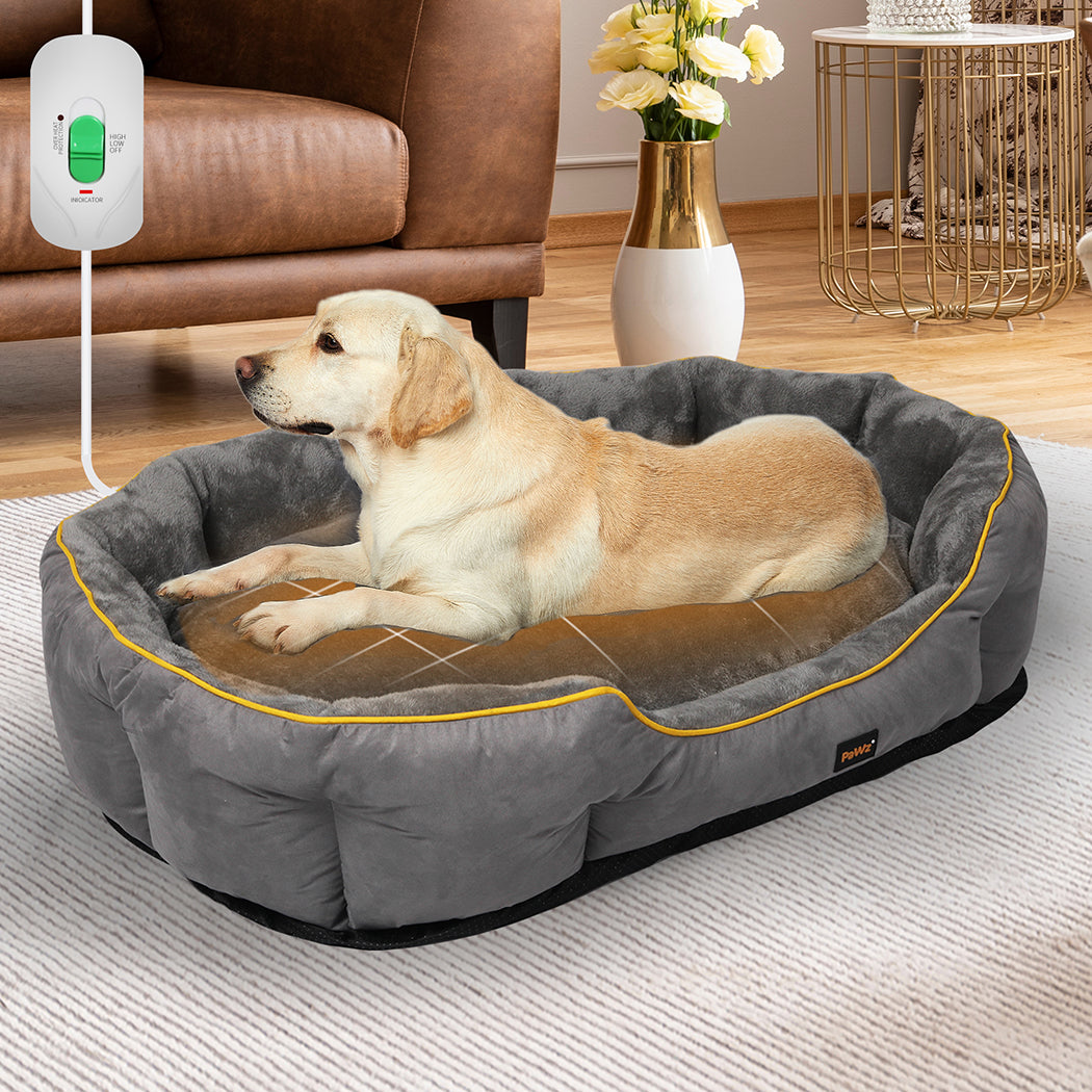 PaWz Electric Pet Heater Bed Heated XL Grey X-Large