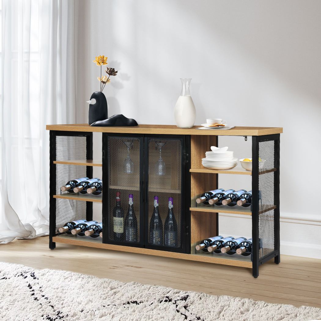 Levede Bar Cabinet Buffet Sideboard Oak