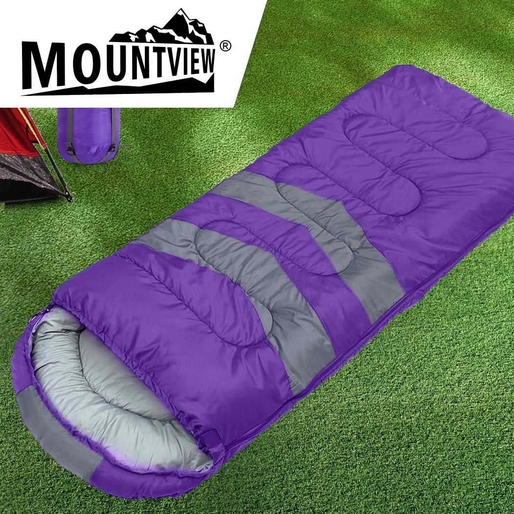 Mountview Single Sleeping Bag Bags Outdoor Purple