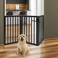 PaWz 3 Panels Wooden Pet Gate Dog Fence Black 2000x 3MM
