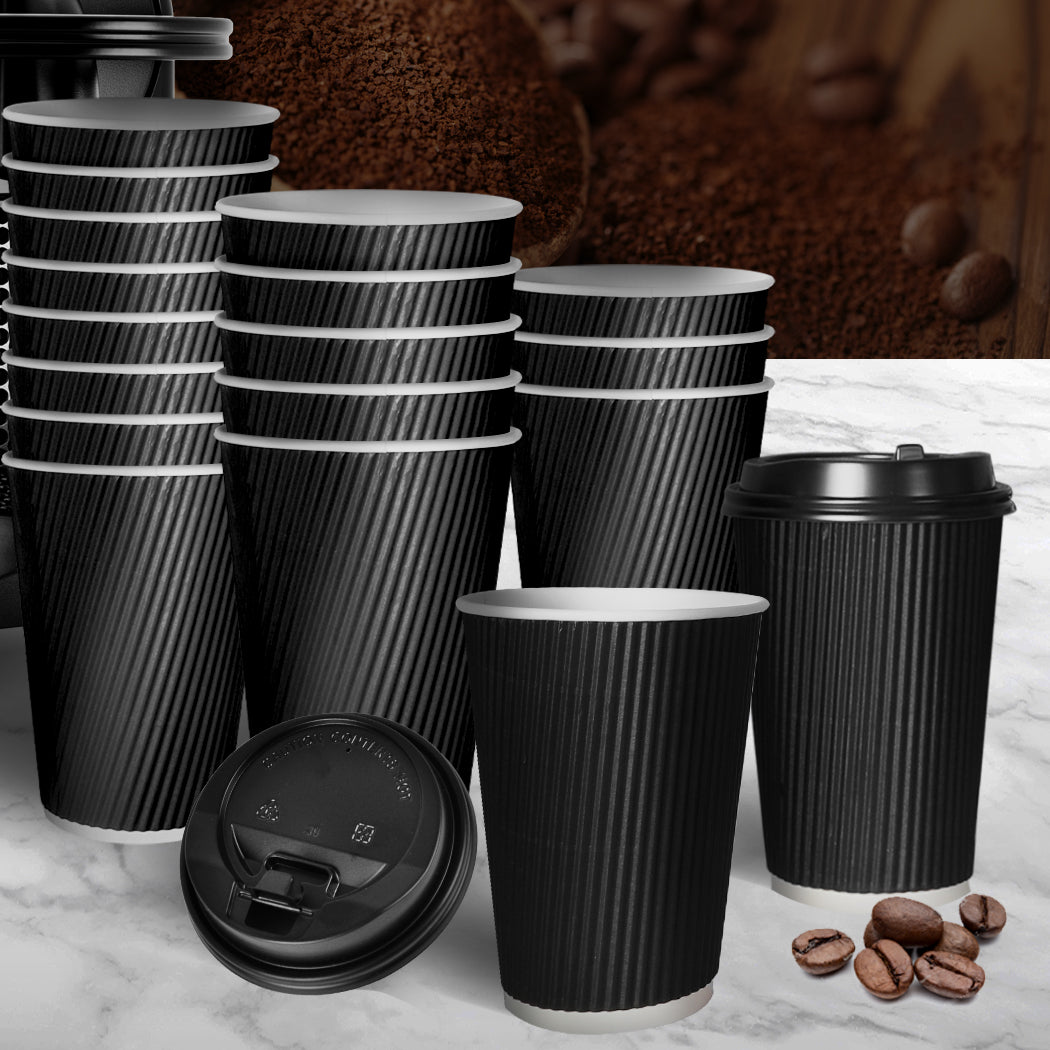 500 Pcs 16oz Disposable Takeaway Coffee Black