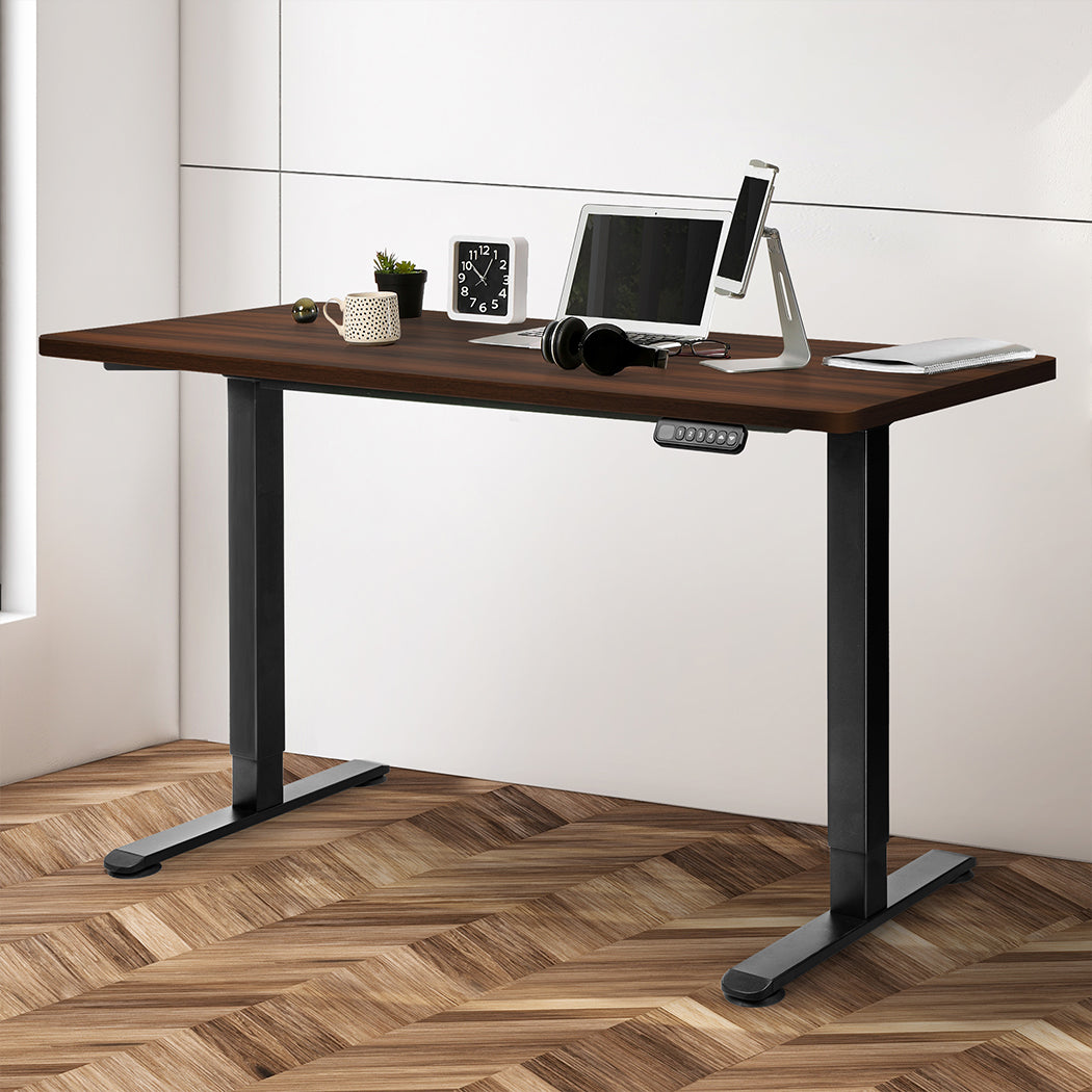 Levede Motorised Standing Desk Adjustable 140cm Walnut 1000x 1MM