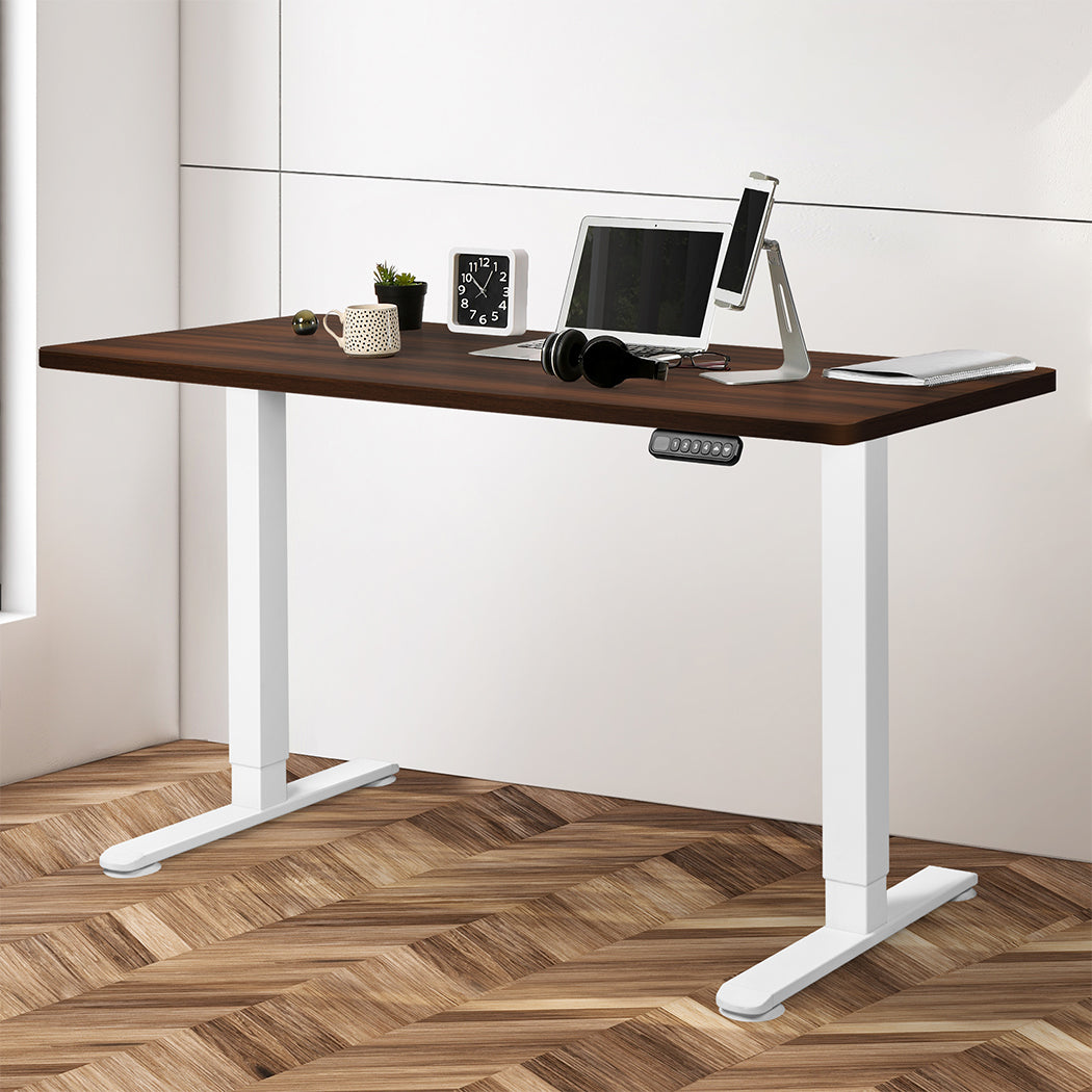 Levede Motorised Standing Desk Adjustable 140cm Walnut 1000x 1MM