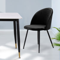 Levede 2x Dining Chairs Kitchen Cafe Black