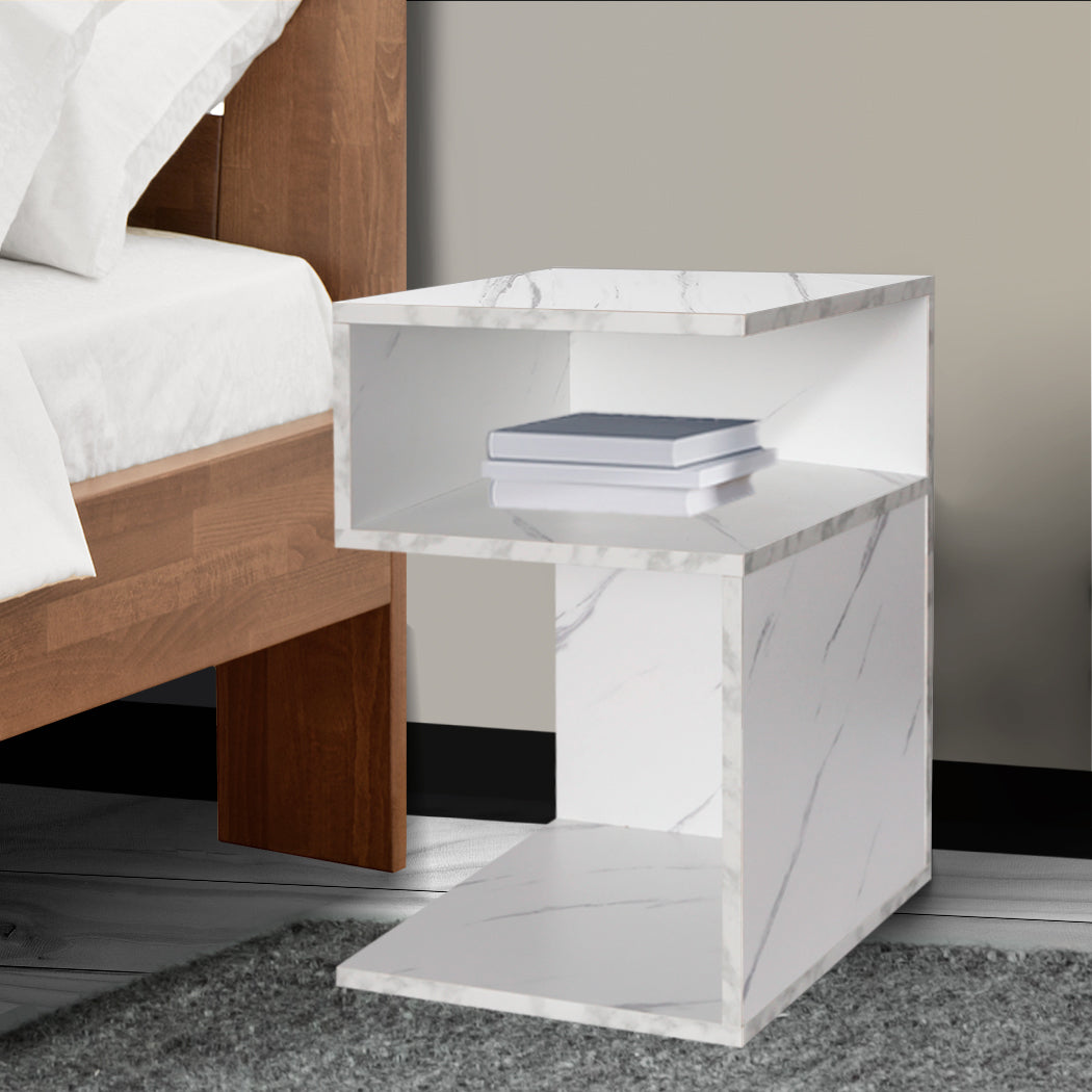 Levede 1xBedside Tables Drawers Side White