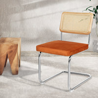 Levede 2xRattan Chair Dining Chairs Orange