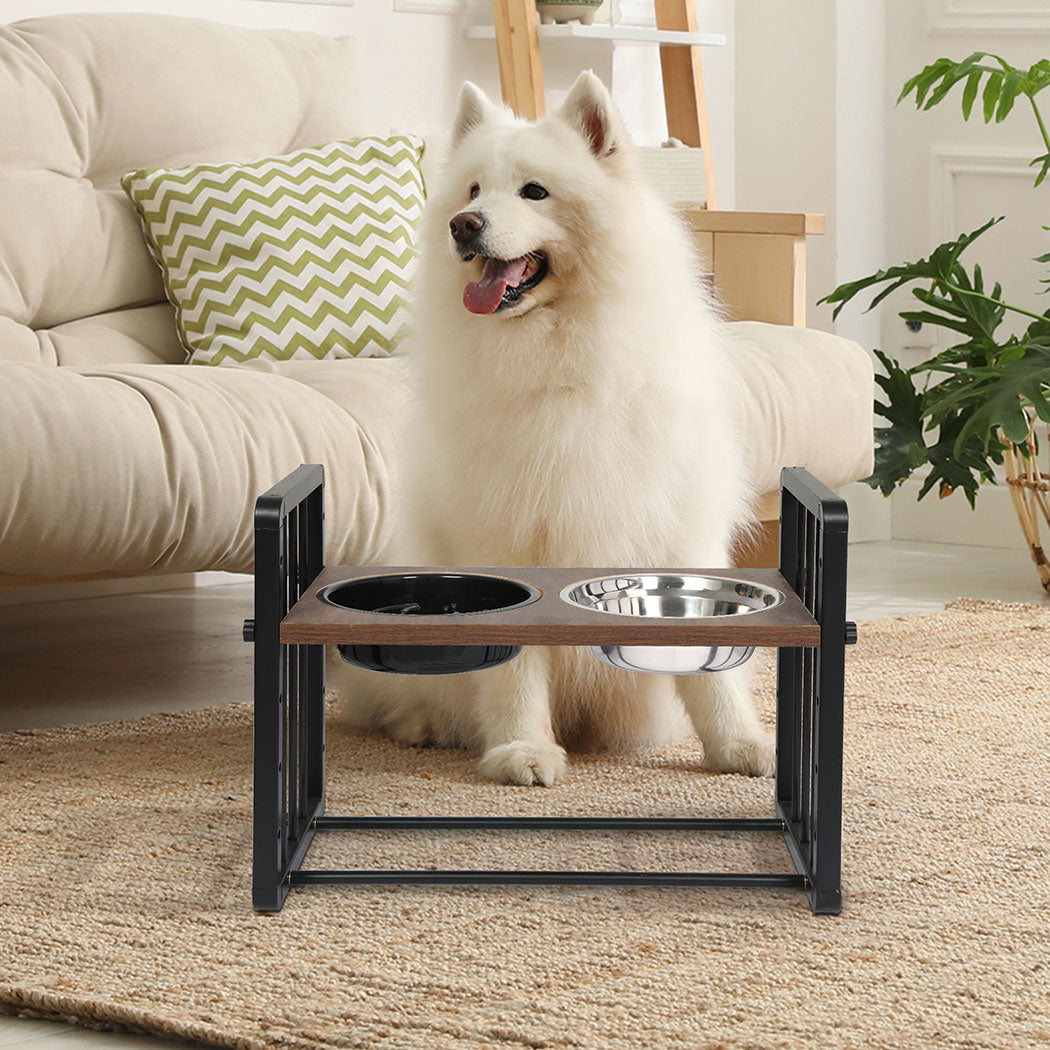 PaWz Adjustable Height Pet Feeder Elevated L Large