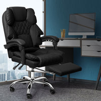 Levede Gaming Chair Office Computer Black Footrest