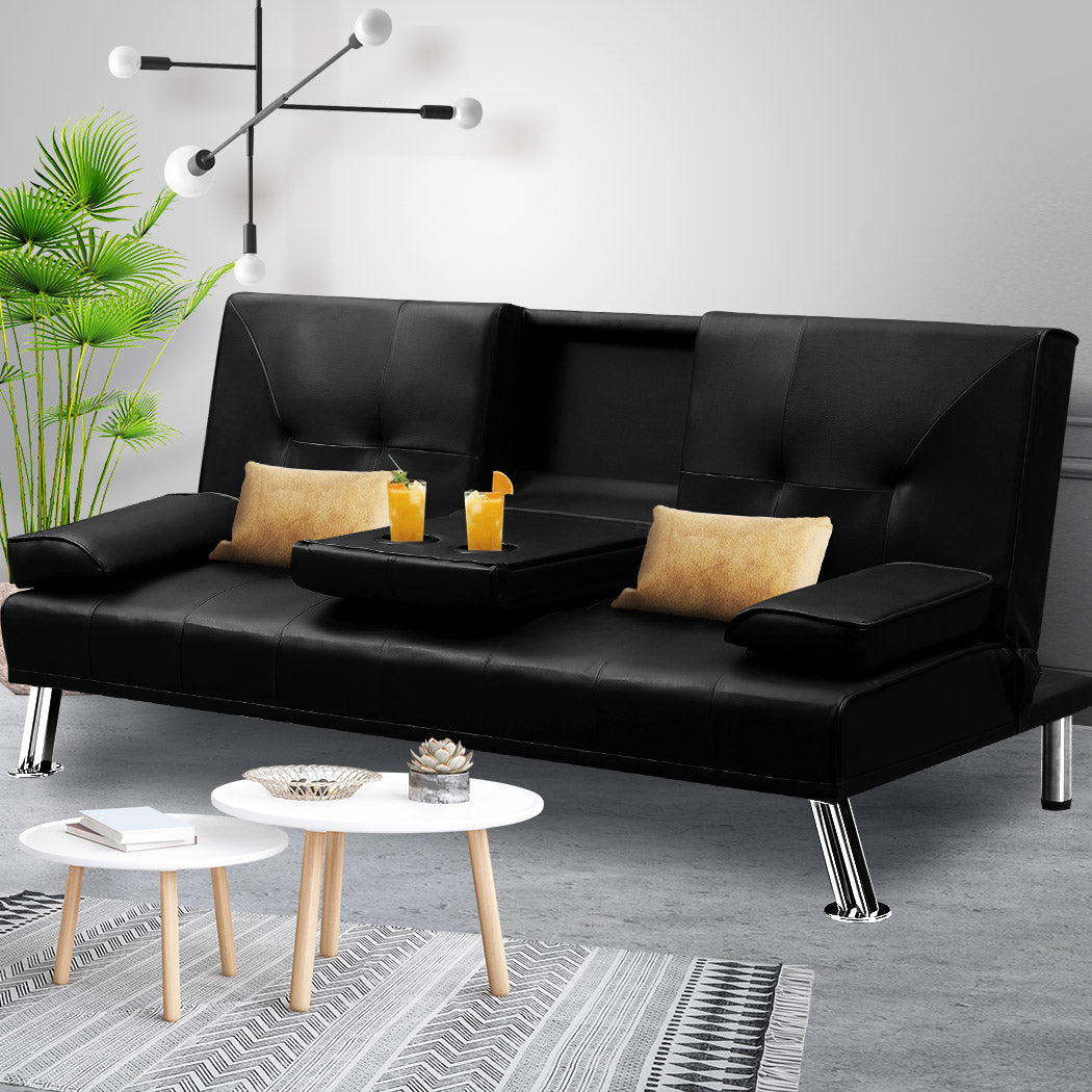 Levede Sofa Bed Adjustable Recliner Black