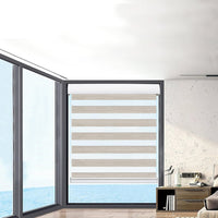 Marlow Blackout Zebra Roller Blind Curtains 120x210 Beige