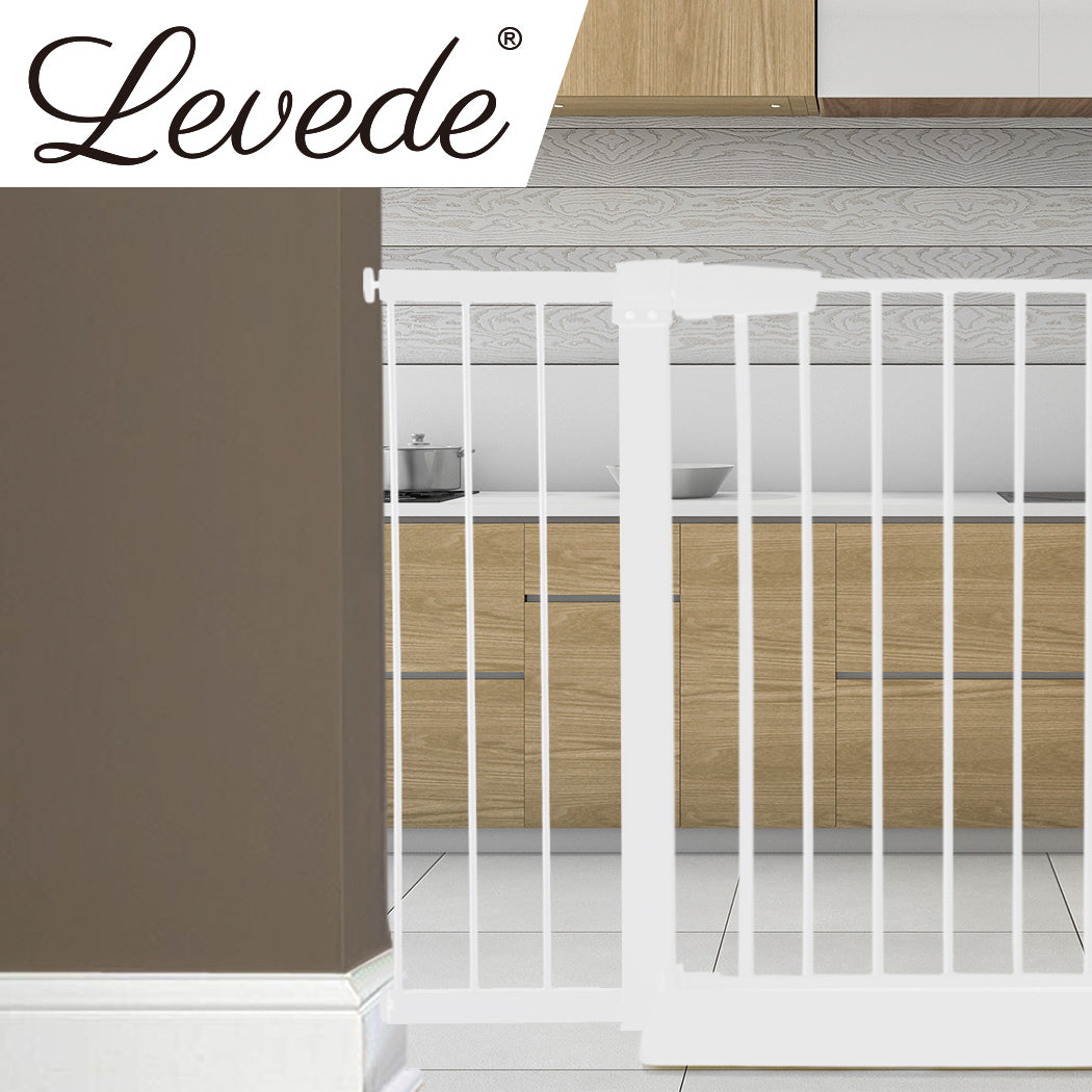 Levede Baby Safety Gate Adjustable Pet White 20cm Extension