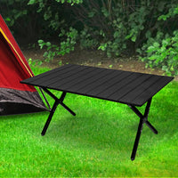 Levede Folding Camping Table Portable Black