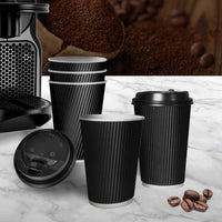 Disposable Coffee Cups 16oz 50pcs Takeaway Black
