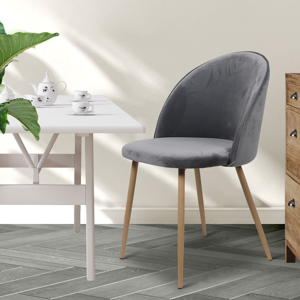 Levede 2x Dining Chairs Seat French Grey