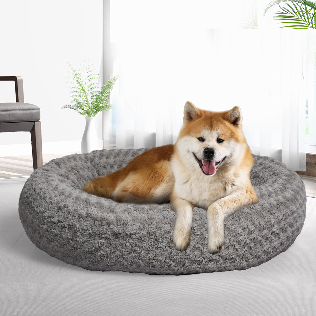 PaWz Calming Dog Bed Warm Soft Plush XL Grey X-Large