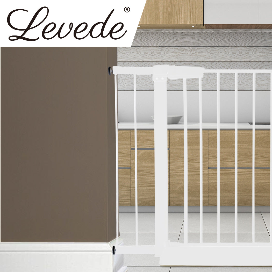 Levede Baby Safety Gate Adjustable Pet White 10cm Extension