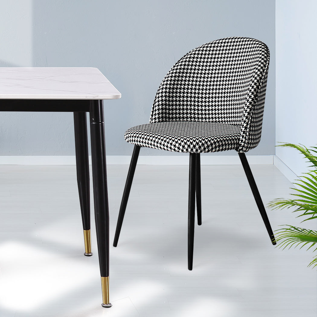 Levede 2x Dining Chairs Kitchen Cafe Black and White