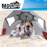 Mountview Beach Umbrella Outdoor Umbrellas Red 2.13M