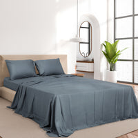 Dreamz 4pcs Queen Size 100% Bamboo Bed Sheet Set in Charcoal lColour