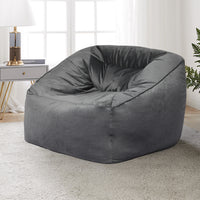 Marlow Bean Bag Chair Cover Soft Velvet Dark grey