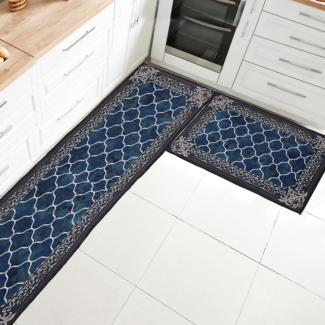 Marlow 2x Kitchen Mat Floor Rugs Area 45x180cm