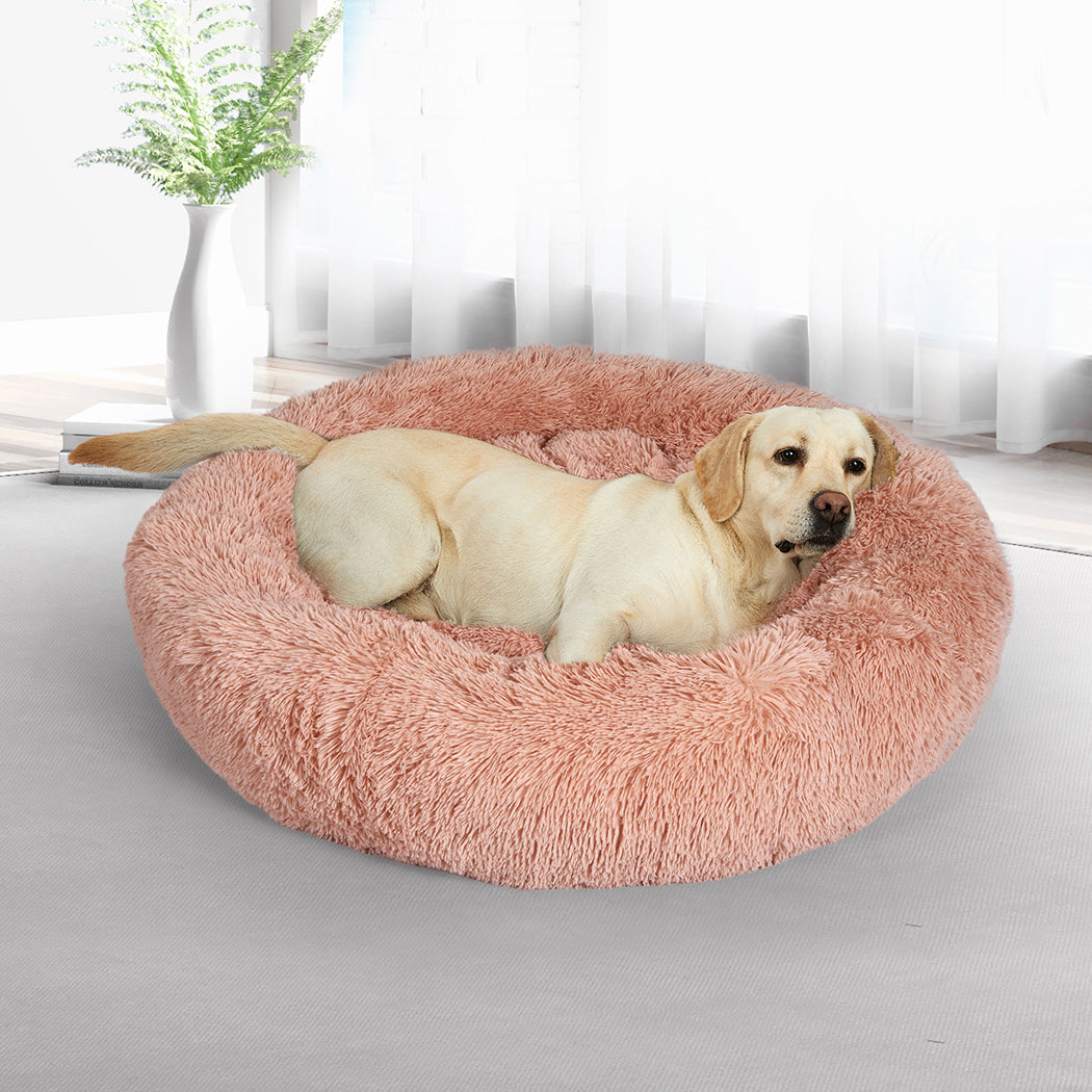 PaWz Pet Bed Cat Dog Donut Nest Calming L Pink Large