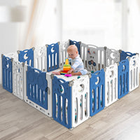 BoPeep Kids Baby Playpen Foldable Child Blue