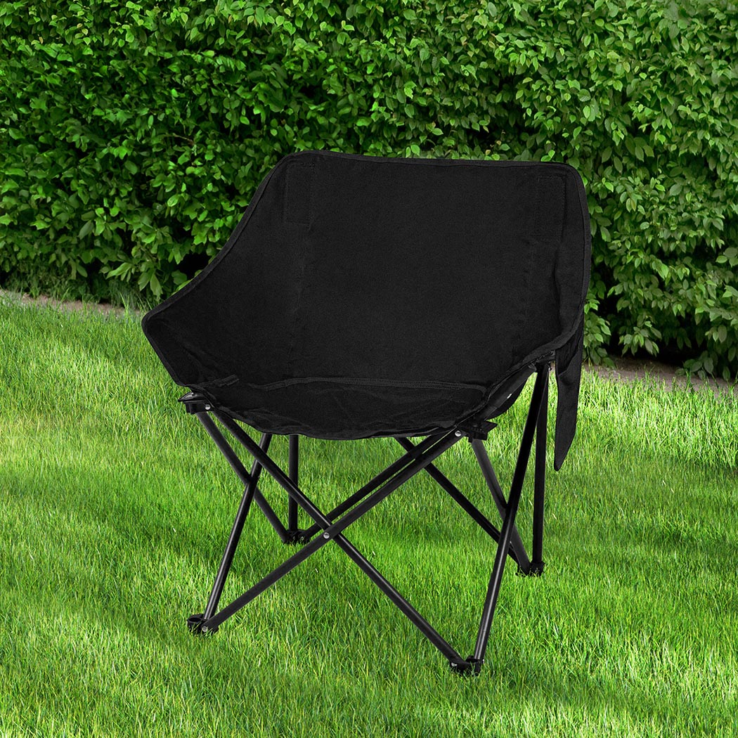 Levede Folding Camping Moon Chair Lightweight Black