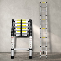 Traderight Multipurpose Ladder Telescopic 3.8M Silver 3.8 Meter