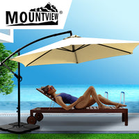 Mountview 3M Outdoor Umbrella Cantilever Grey