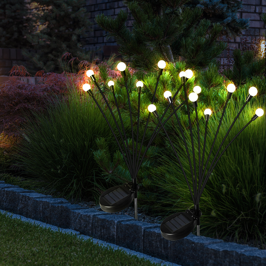 Firfly Solar Lawn Lights 8 LED Outdoor Black