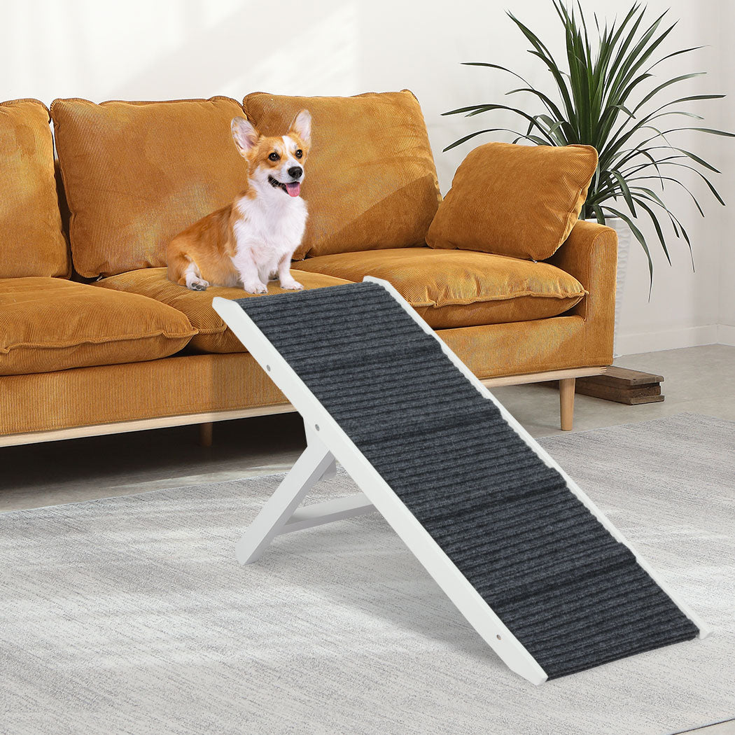 PaWz Adjustable Dog Ramp Height Stair White