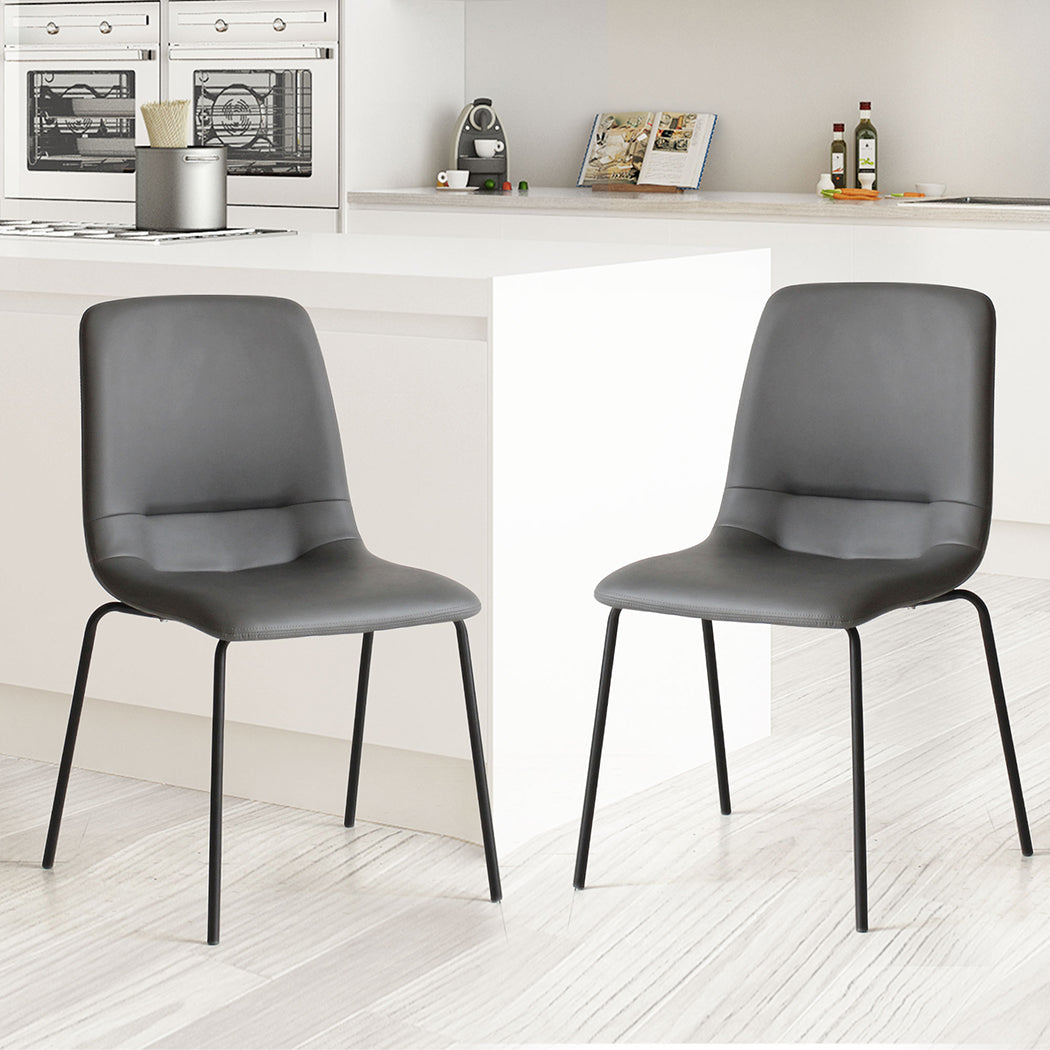 Levede Stackable Dining Chairs Kitchen Grey